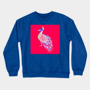 rainbow shining phoenix peacock ecopop pattern Crewneck Sweatshirt